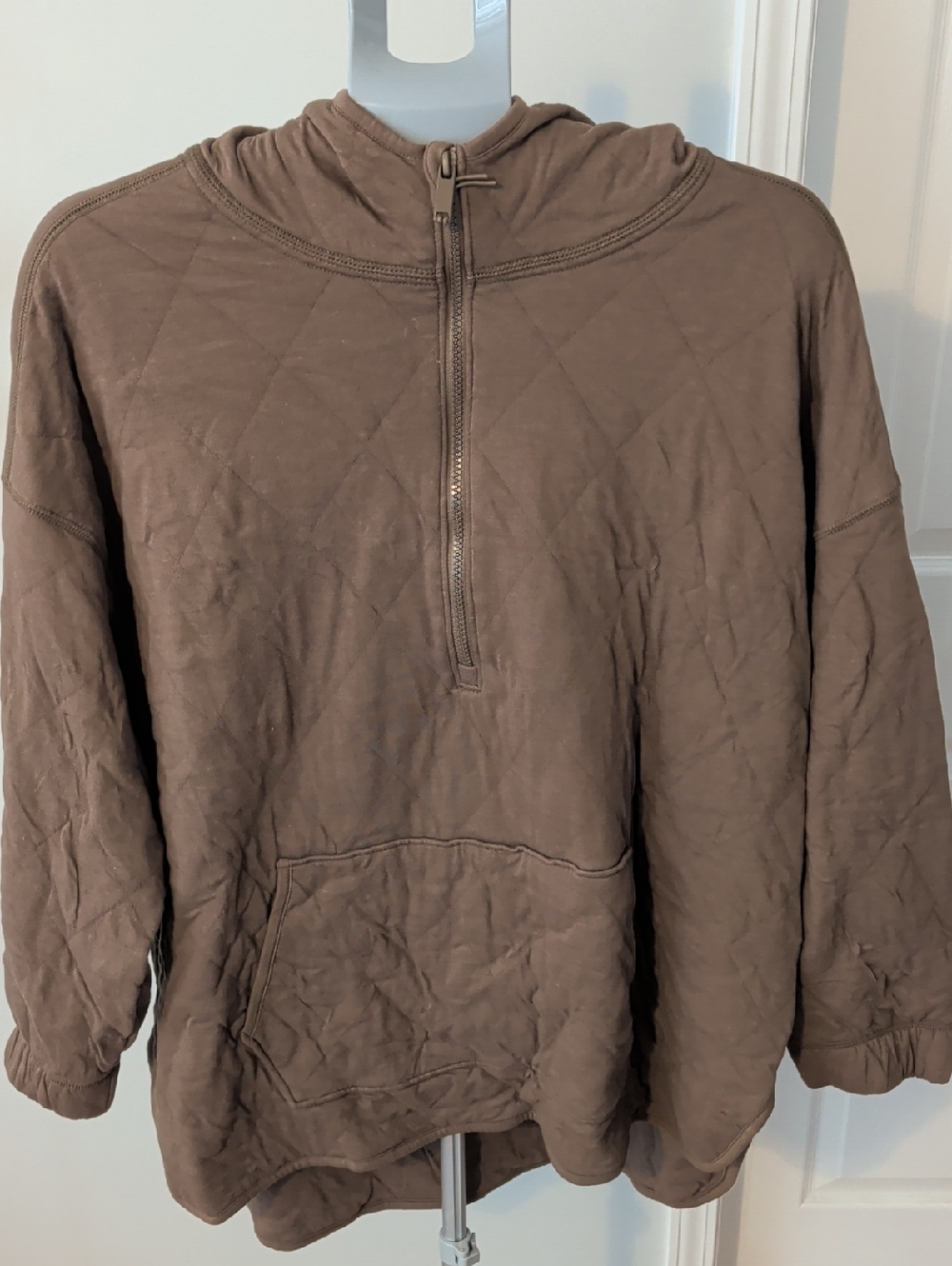 Old Navy Brown Quilted Hooded Pullover
